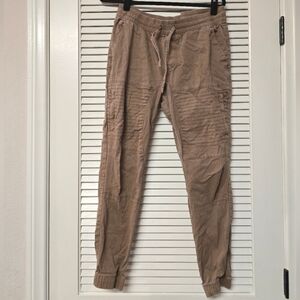 Ring of Fire - Tan Pants With Elastic  Waistband Drawstring With Pockets